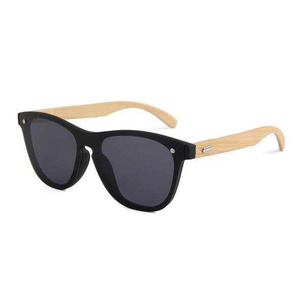 Bamboo Frame Rimless Retro Sunglasses