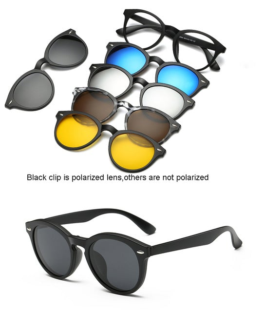 Magnet  Mirrored Clip Retro Sunglasses