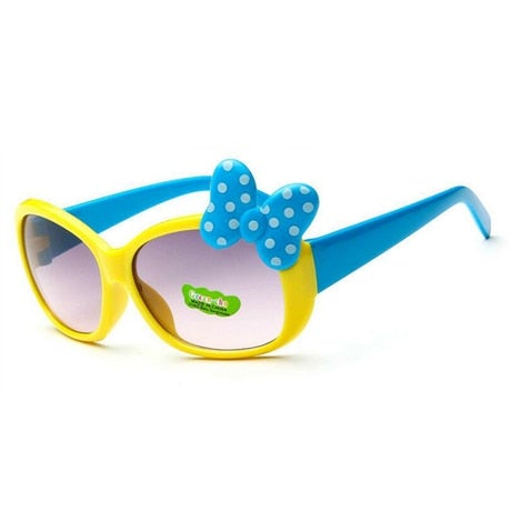 Baby Girls Clear Bow Butterfly Decor Fashion Round Sunglass