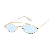 Vintage Tiny Metal Frame with Brow Bar Gradient Cat Eye Sunglasses