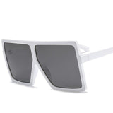 Big Flat Frame Gradient Square Sunglasses
