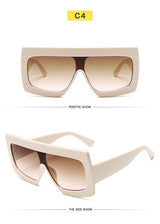 Luxury Vintage Plastic Frame Mirror Gradient Square Sunglasses
