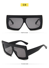Luxury Vintage Plastic Frame Mirror Gradient Square Sunglasses